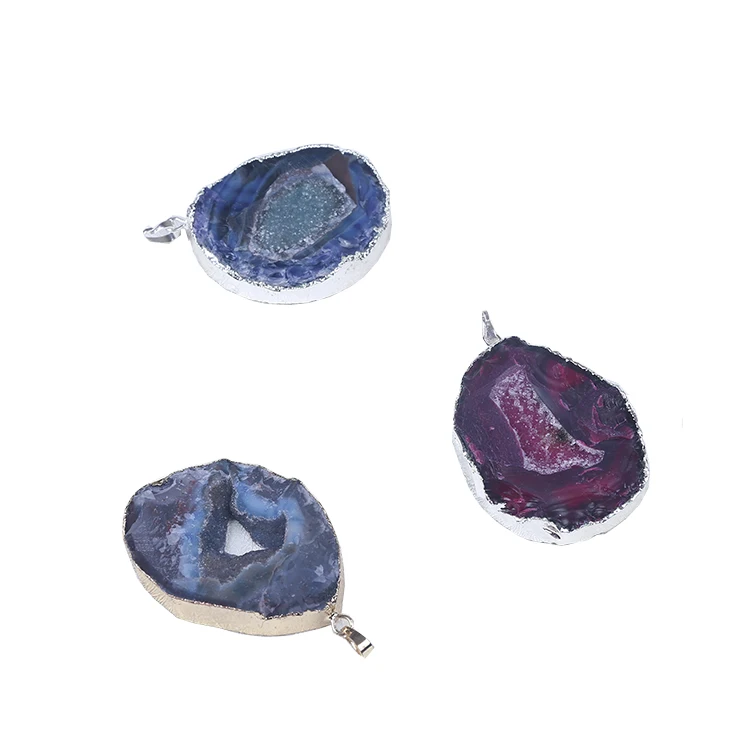 Wholesale Agate Druzy Gemstone Jewelry Agate Druzy Geode Pendant (60747508875)