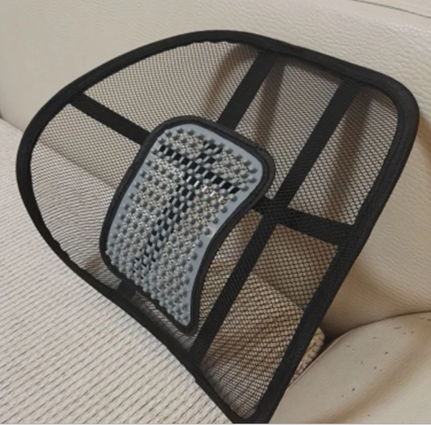 Car Seat Office Chair  Massage Back Lumbar Support Mesh Cushion Pad Black