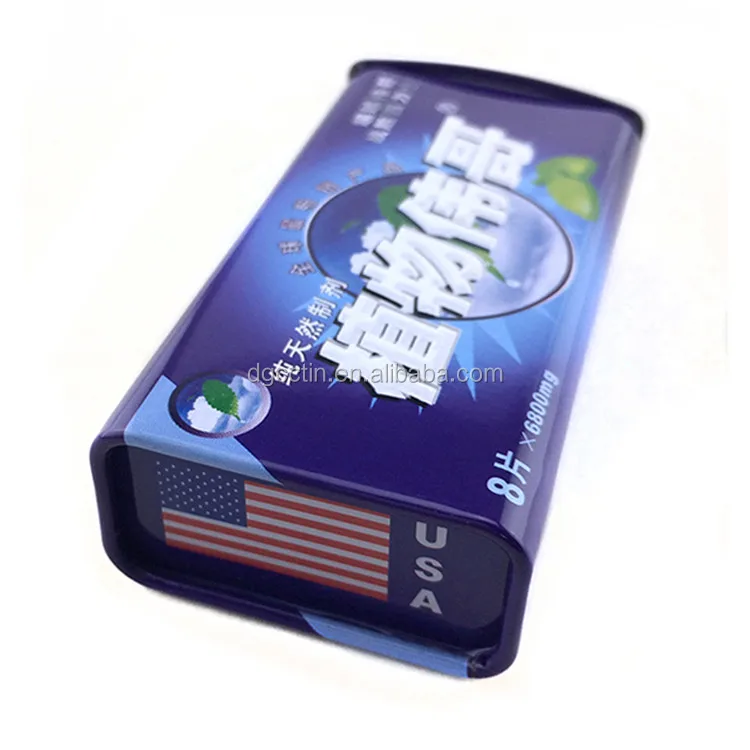 Cheap and Exquisite rectangle mint iron box,candy iron box