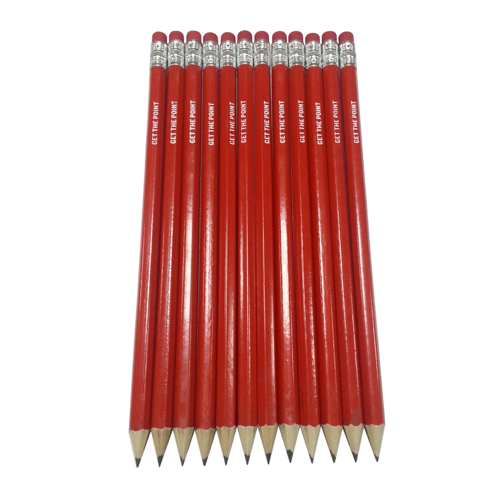 Wooden HB Lead Graphite Round Hexagonal Shaped Standard Pencil Imprint Logo Custom Natural Black Wood Green Loose FSC Basswood