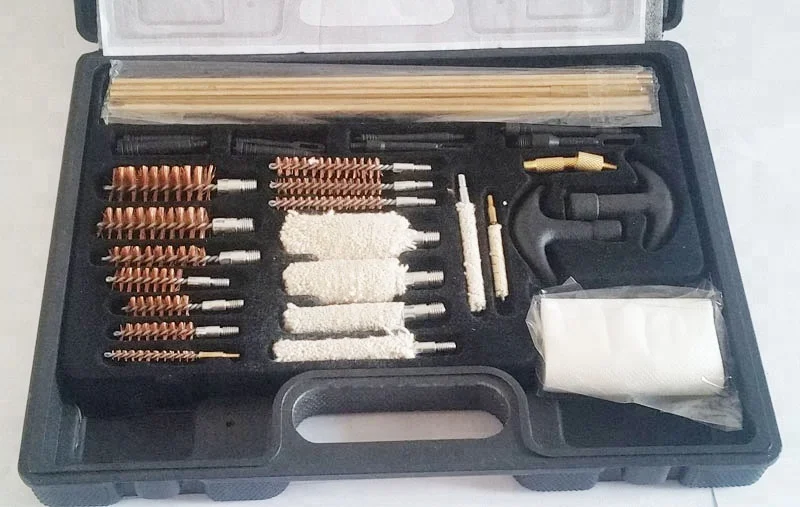 No.1029 Brass Rods 36-Piece Plastic Cased Universal Gun Care Kit Bronze Wire Brush Cotton Mop