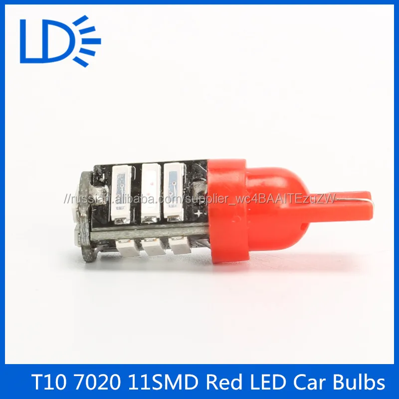 Горячие продажи автомобиля дополнительный свет T10 11smd 7020 красный свет автомобиля лампы Внутреннее Освещение Led