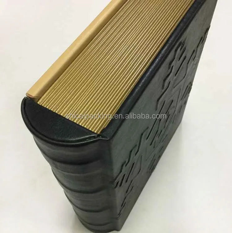 
China Supplier Luxury Book Shaped Black Leather Jewelry Box For Gift 
