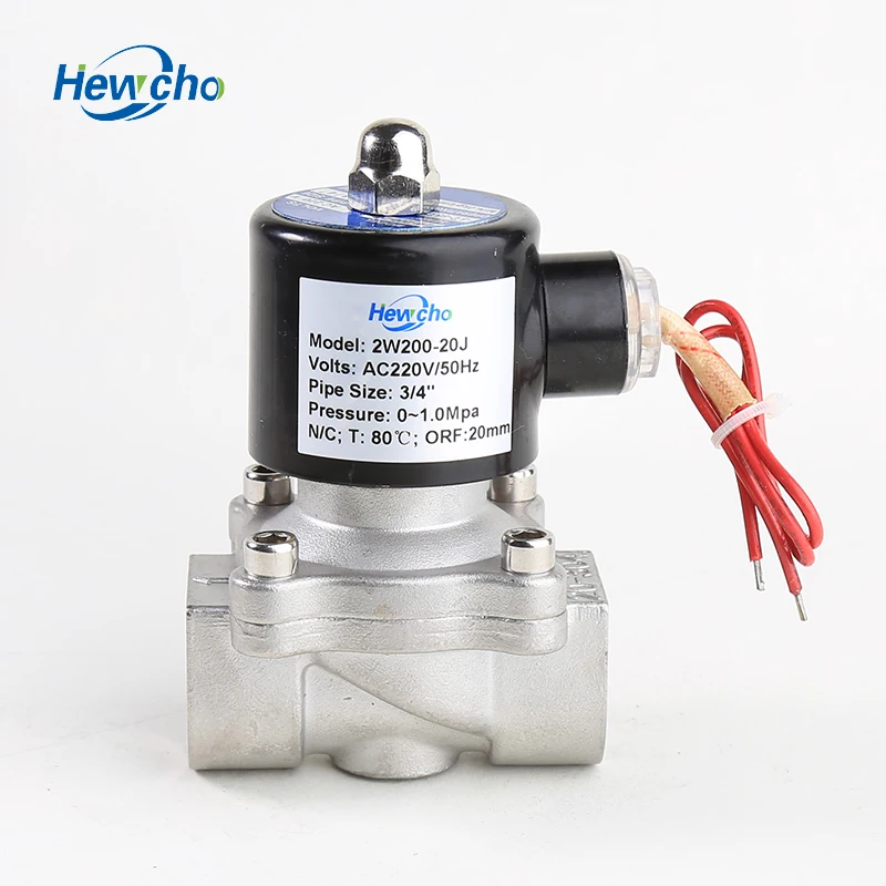 Нормально закрытый соленоидный водяной клапан 2W200-20 из нержавеющей стали 304 IP54 110vac