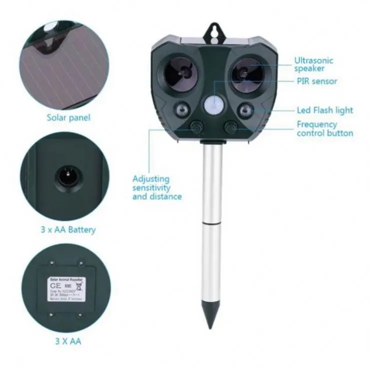 Ультразвуковой Отпугиватель сельскохозяйственных животных, птиц, кошек, змей, Кротов