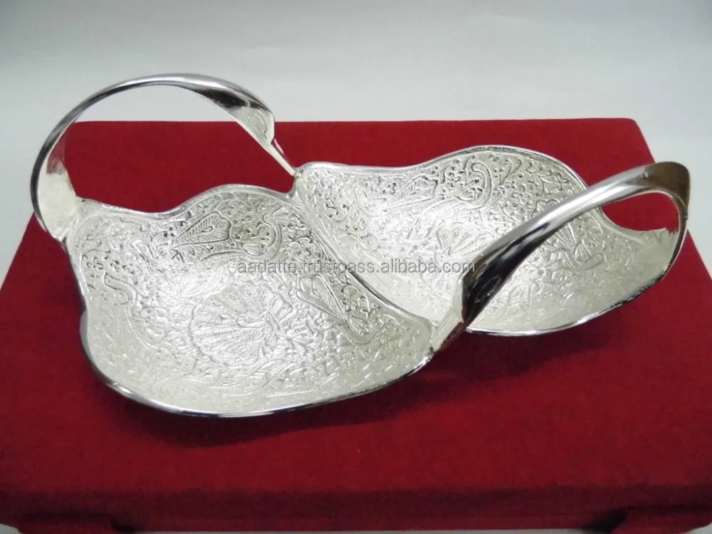  Привлекательный рекламный подарок по низкой цене корпоративный посеребренный лебедь Латунная чаша