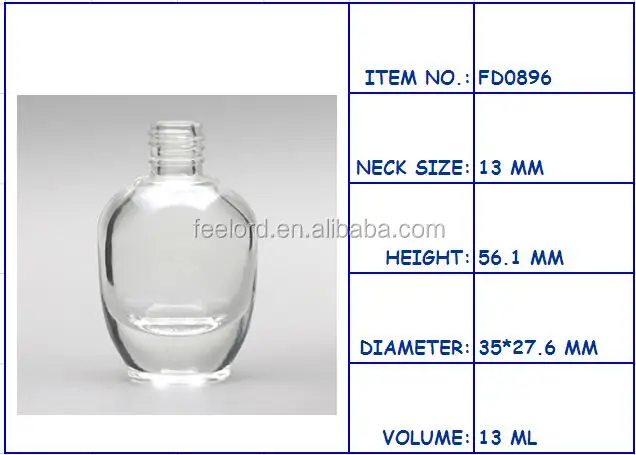 13ml empty uv gel nail polish bottle OEM nail polish glass bottle design