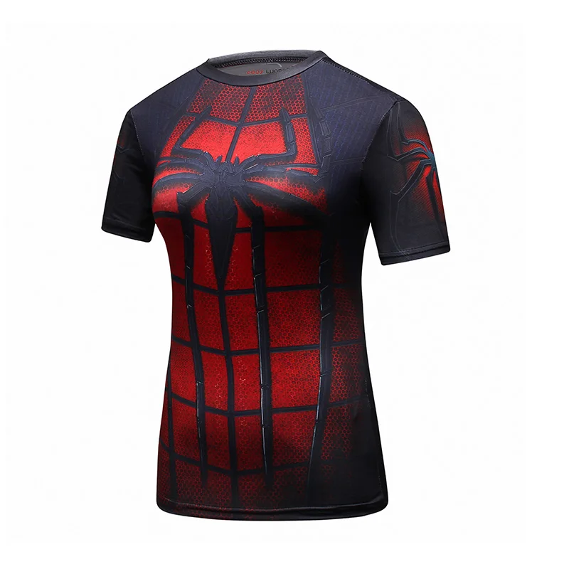 DC Comics Women Superhero Spiderman Halloween Costume T Shirt Fitness Tights Under Tees