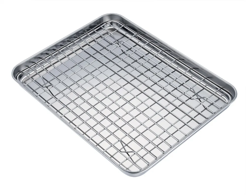 Stainless Steel Baking Pan Cookie Tray Baking Sheet With Cooling Rack Set