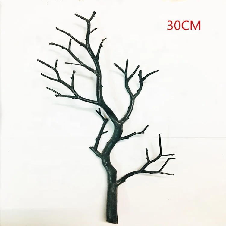 S-2001 Factory Customizable Cheap White Plastic 30cm Dry Artificial Tree Branches For Wedding Decoration