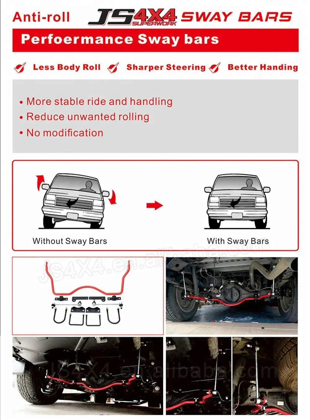 4x4 suspension rear antiroll sway bar for fortuner 2015