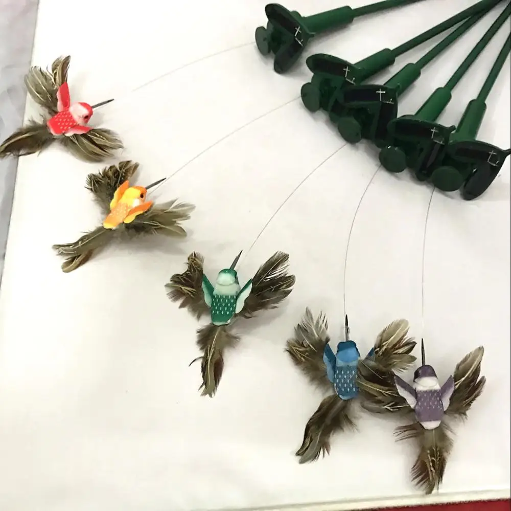 creative movable garden solar energy hummingbird Garden ornament