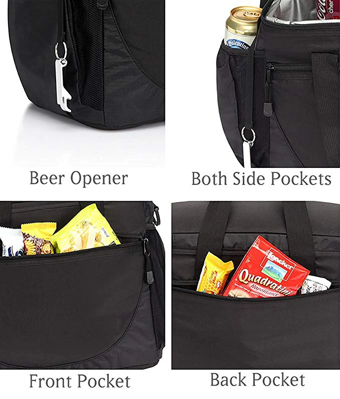 Multi-Pockets Insulated Leakproof Picnic Lunch Bag  Large Cooler Bag
