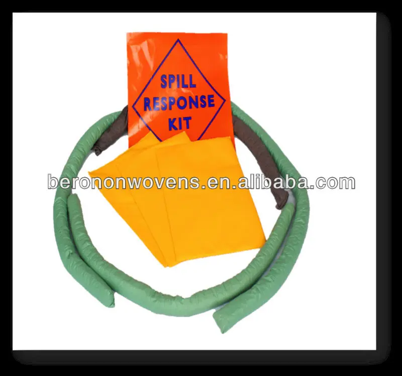 Комплект для реагирования на пролив, масляные и водные абсорбирующие носки для экстренного реагирования