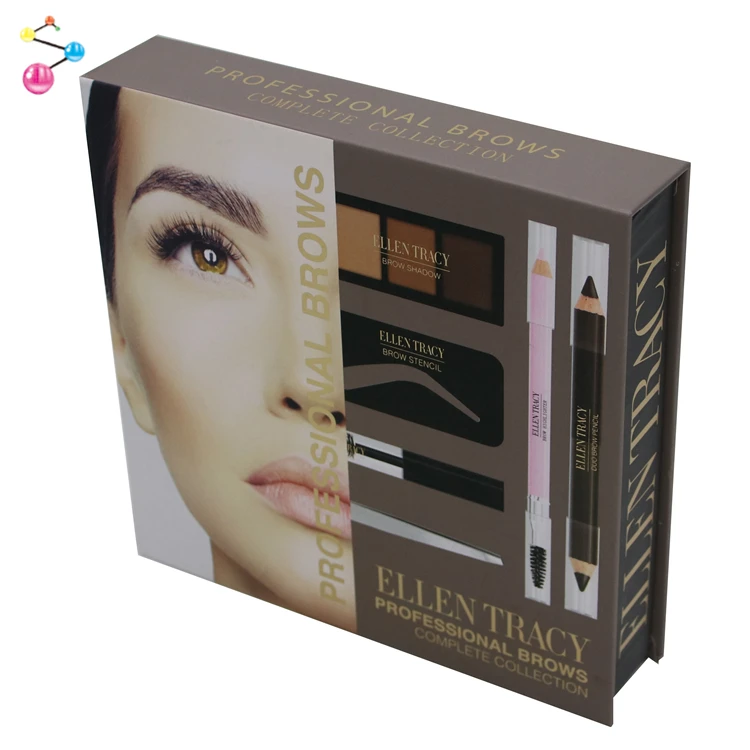 Luxurious Private Label Square Eyelash Vendor Customized Makeup Cosmetic Packaging Eyebrow Pencil Brush Scissors Paper Box