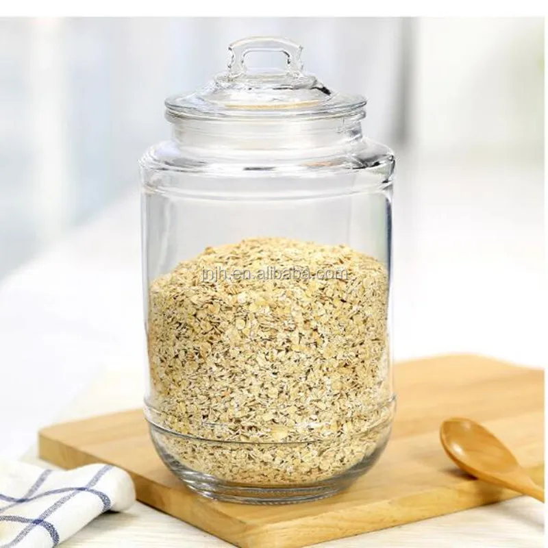 Flint glass 2500 ml storage tins with lids