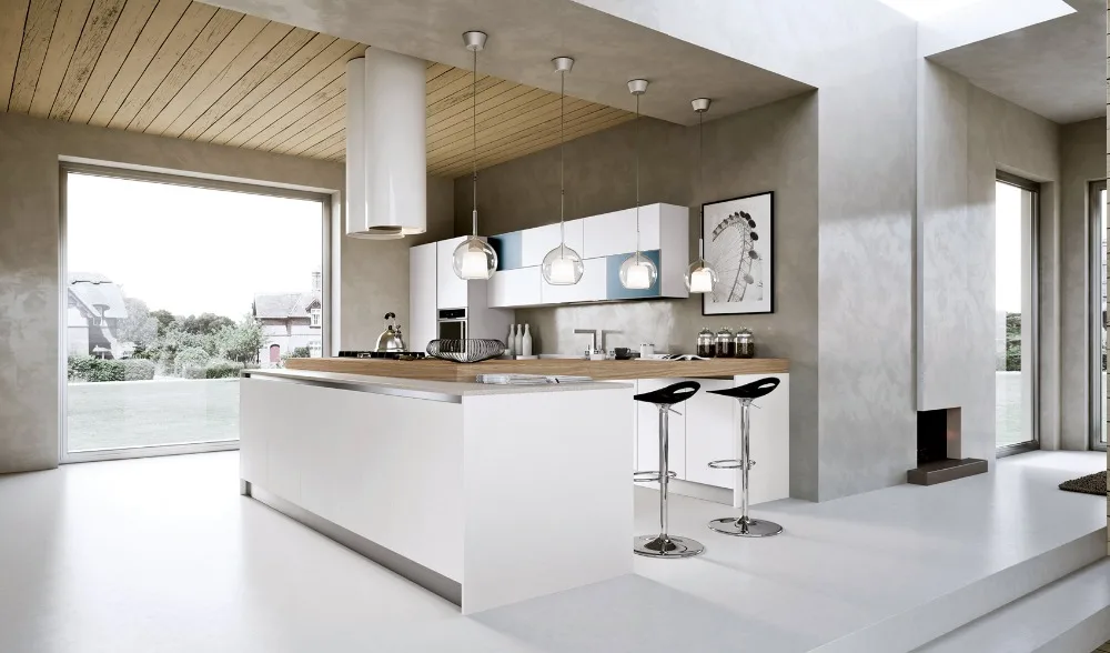 Kitchen cabinet modern design with aluminum kitchen cabinet handle