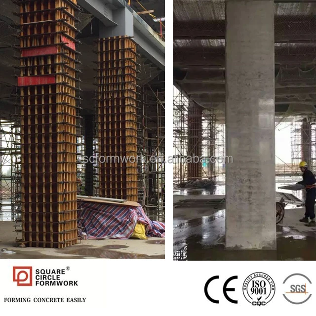 PP Plastic Coated Concrete Plywood Column Forms with Nice Concrete Finish