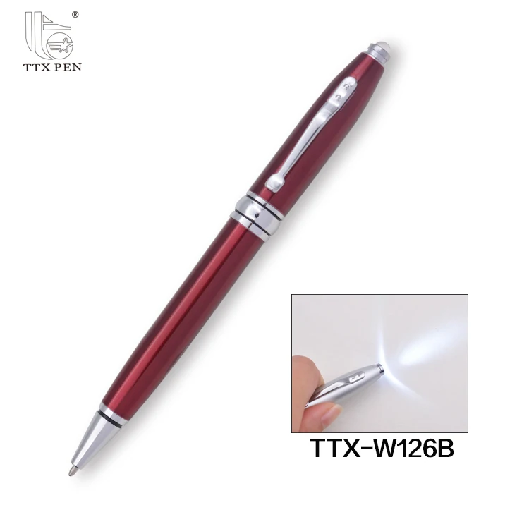 Wholesale Cheap Custom short ballpoint pen refills LED metal ball pen