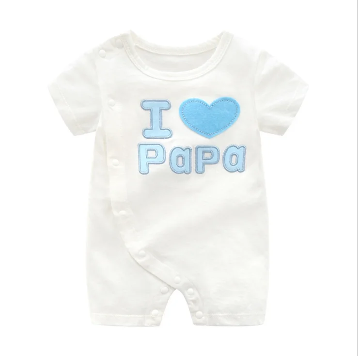 
P0162 cute baby boy clothes online letter I LOVE PAPA MAMA discount designer baby clothes 