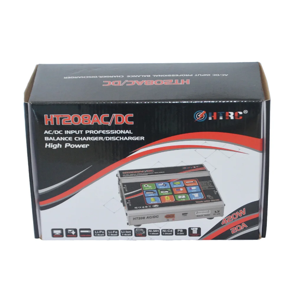 
HTRC HT208 AC/DC RC Toy Lipo Battery Balance Charger/Discharger 420W 20A for 1-8s Lilon LiPo LiFe LiHV Nicd NiMh PB Battery 