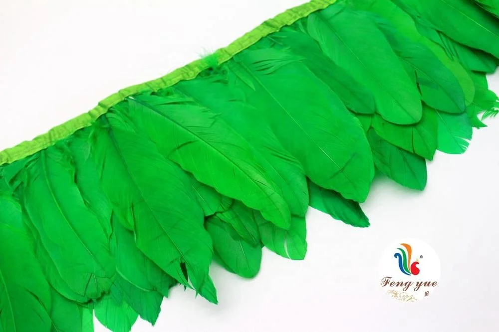 carnival costumes decoration nagoire goose feather fringe trim with satin ribbon tapes