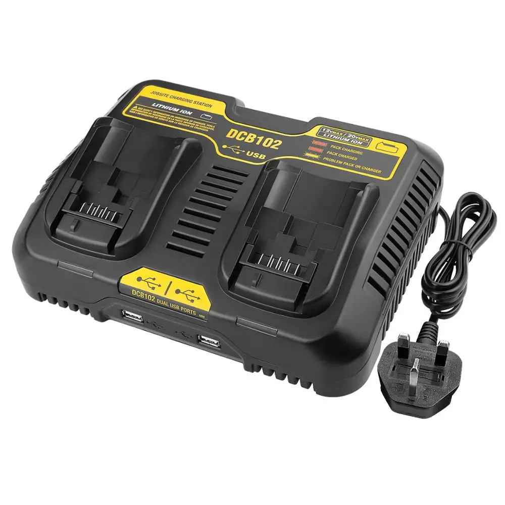 Два-паз 3A зарядное устройство 100v-240v 50/60hz 120W подходит для dewalt 12v-20v/литиевая батарея