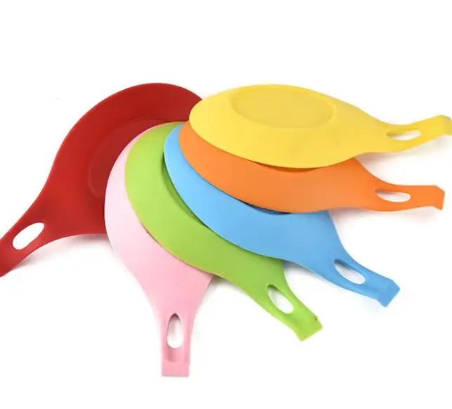 K39  Kitchen Silicone Spoon Rests Mat Holder Heat Resistant Dish Spoon Pad