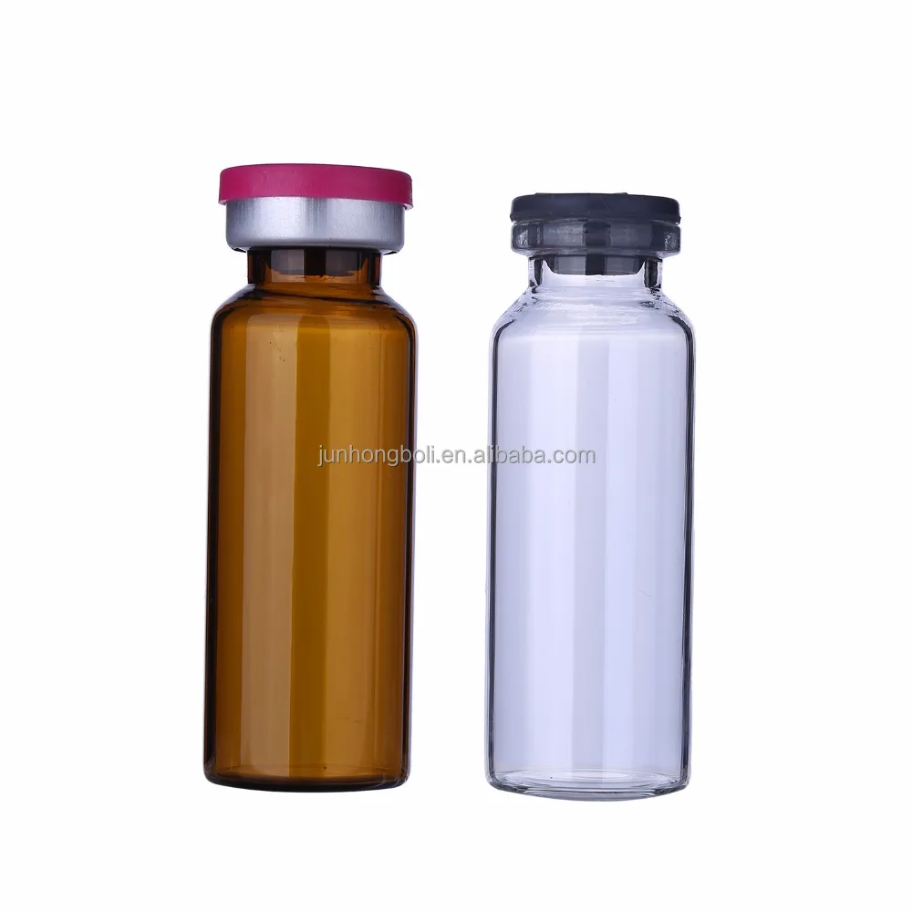 10ml 20ml 30ml Clear glass penicillin bottle liquid medicine empty injection bottle with rubber stopper glass pencillin bottle