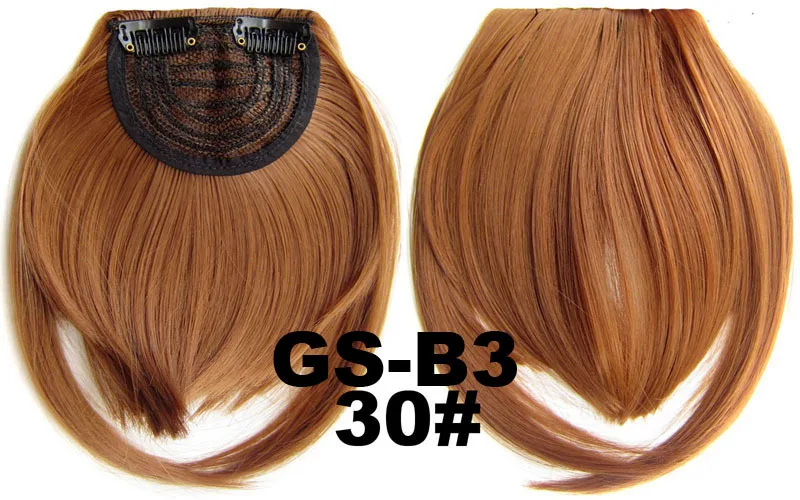 Short Front Neat Bangs Synthetic Hair Bang Fringe Clip In Hair Extensions With High Temperature Synthetic Fiber Black Brown