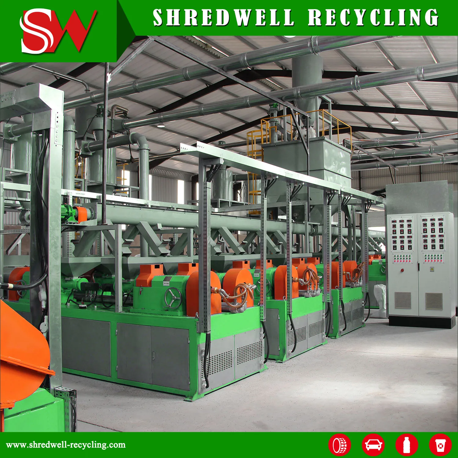 Factory Rubber Crumb Producing Scrap Waste Tyre Recycling System