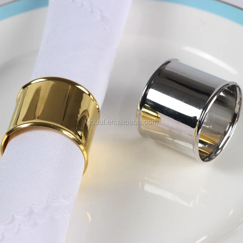Silver and gold color plastic cheap napkin ring