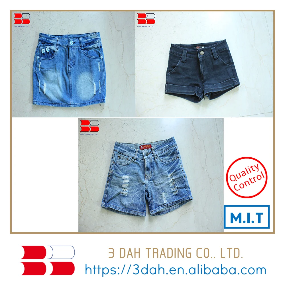 second hands high quality Ladies Short Blue Jeans Pants
