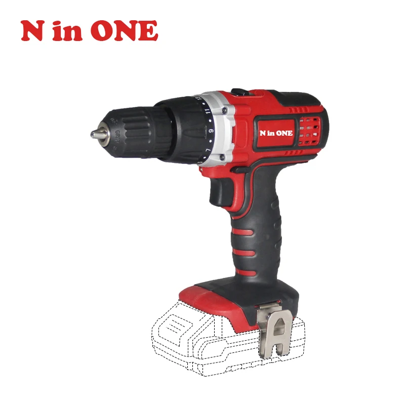 NinONE 18V Li-Ion 2X2.0A Battery Double Speed 45Nm High Performance Cordless Drill