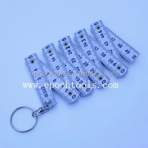 mini plastic folding ruler with key ring