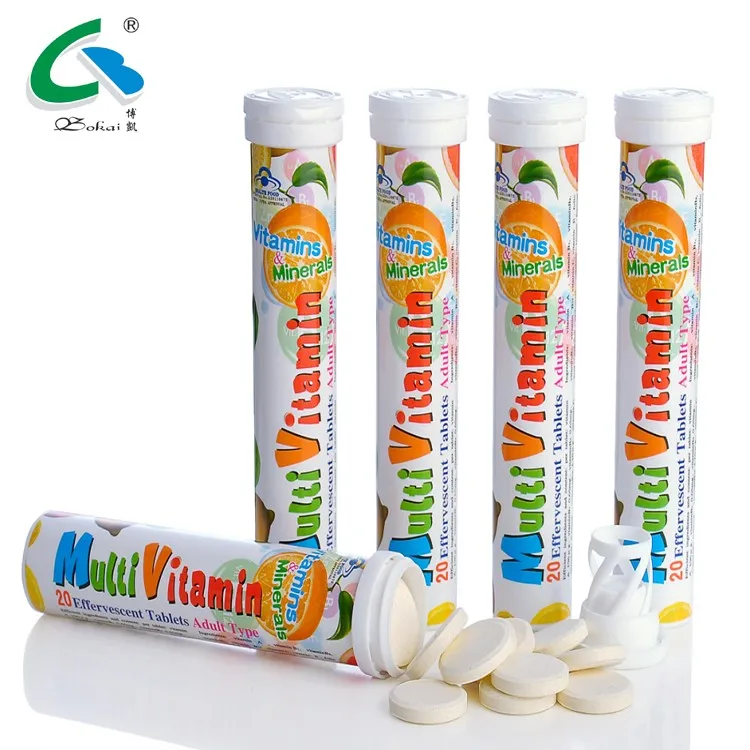 Многовитамины и минералы от производителя, железо, кальций, цинк, витамин C, таблетки Fizzy