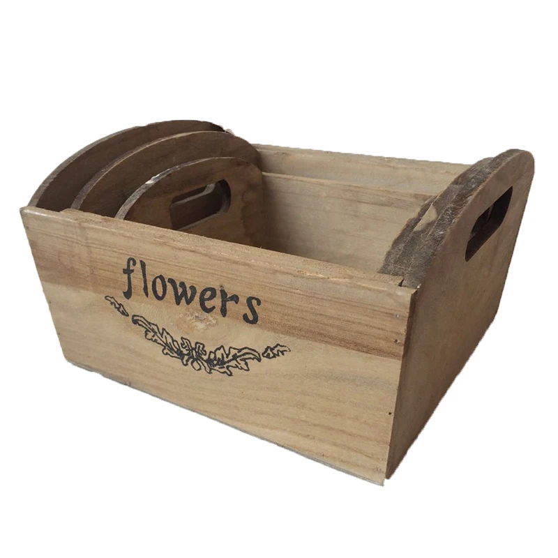 Cube Wooden Pots For Planting Flower Succulent Pots Garden Decoration Home