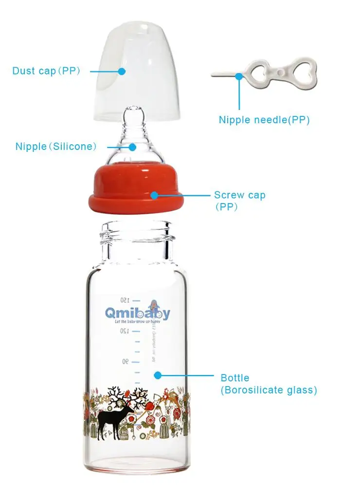 Best selling custom small baby feeding glass bottle in high quality from manufacturer