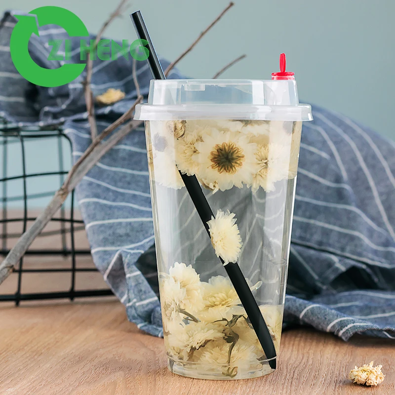  Оптовая продажа от производителя одноразовая чайная чашка boba из прозрачного пластика с логотипом на