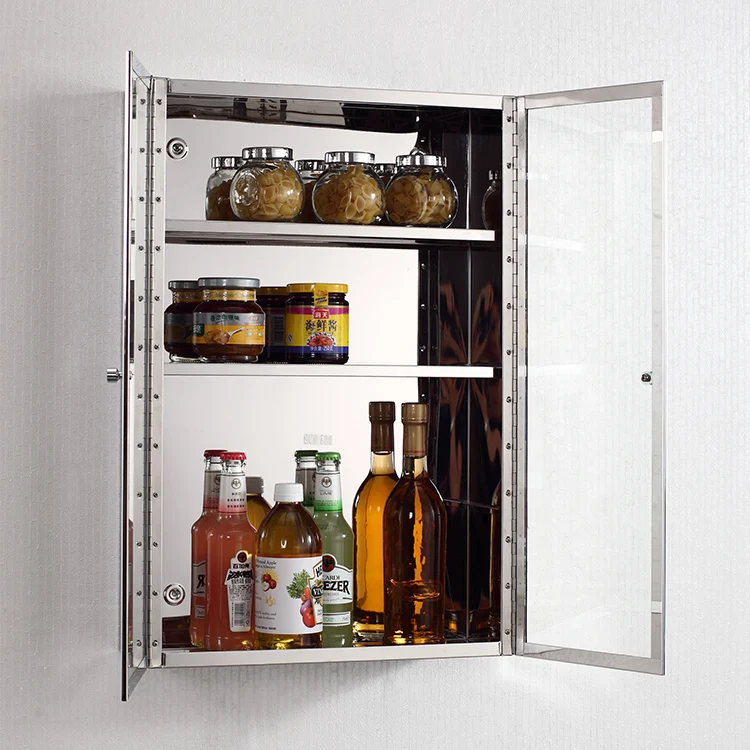 High Quality Waterproof Storage Bath Room Wall Hanging Vanity Mirror Cabinet Stainless Steel Bathroom Cabinet