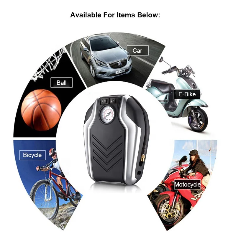 DC 12volt portable pointer gauge one cylinder tyre inflator air compressor