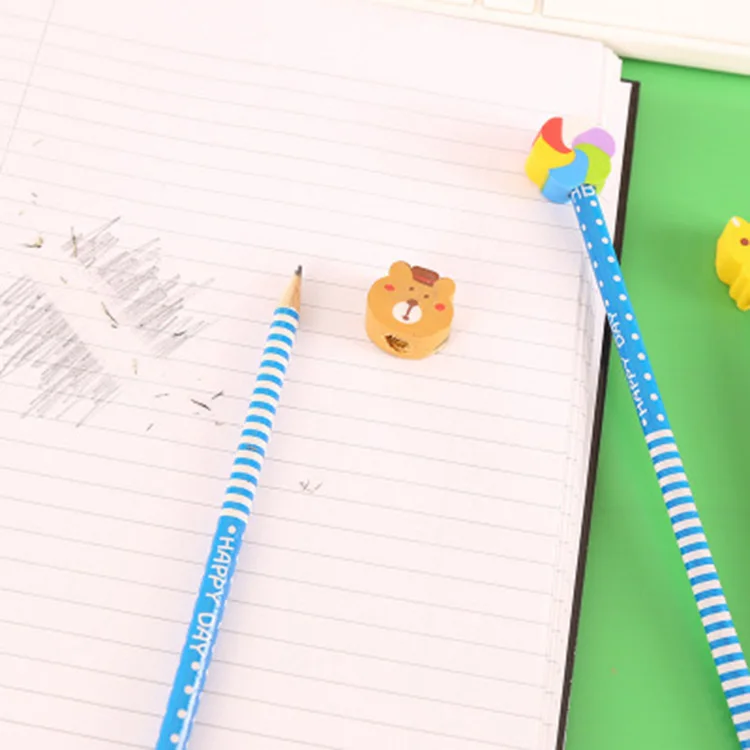 
Cute creative cartoon fruit color children pencil with eraser 