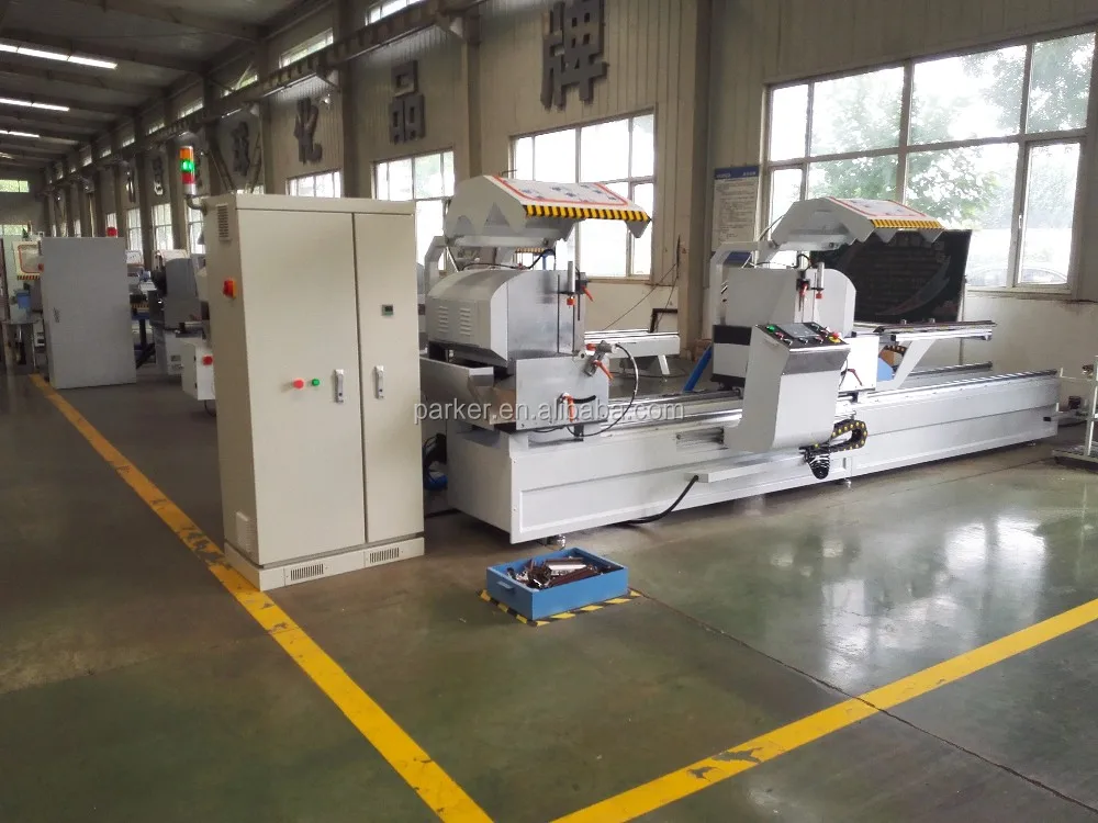 High-speed cutting aluminum door window CNC double head cutting saw machine