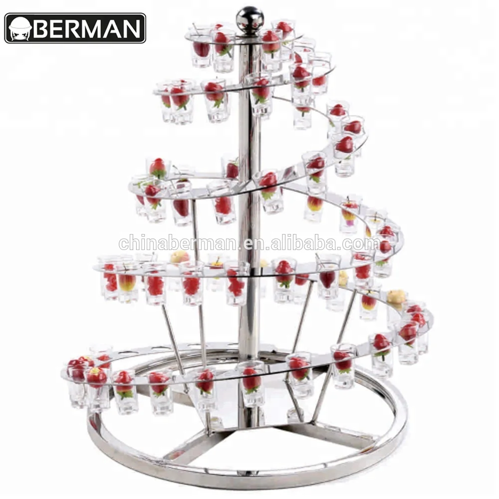 Tall wedding banquet table centerpiece cup serving buffet cold candy and sweet food display