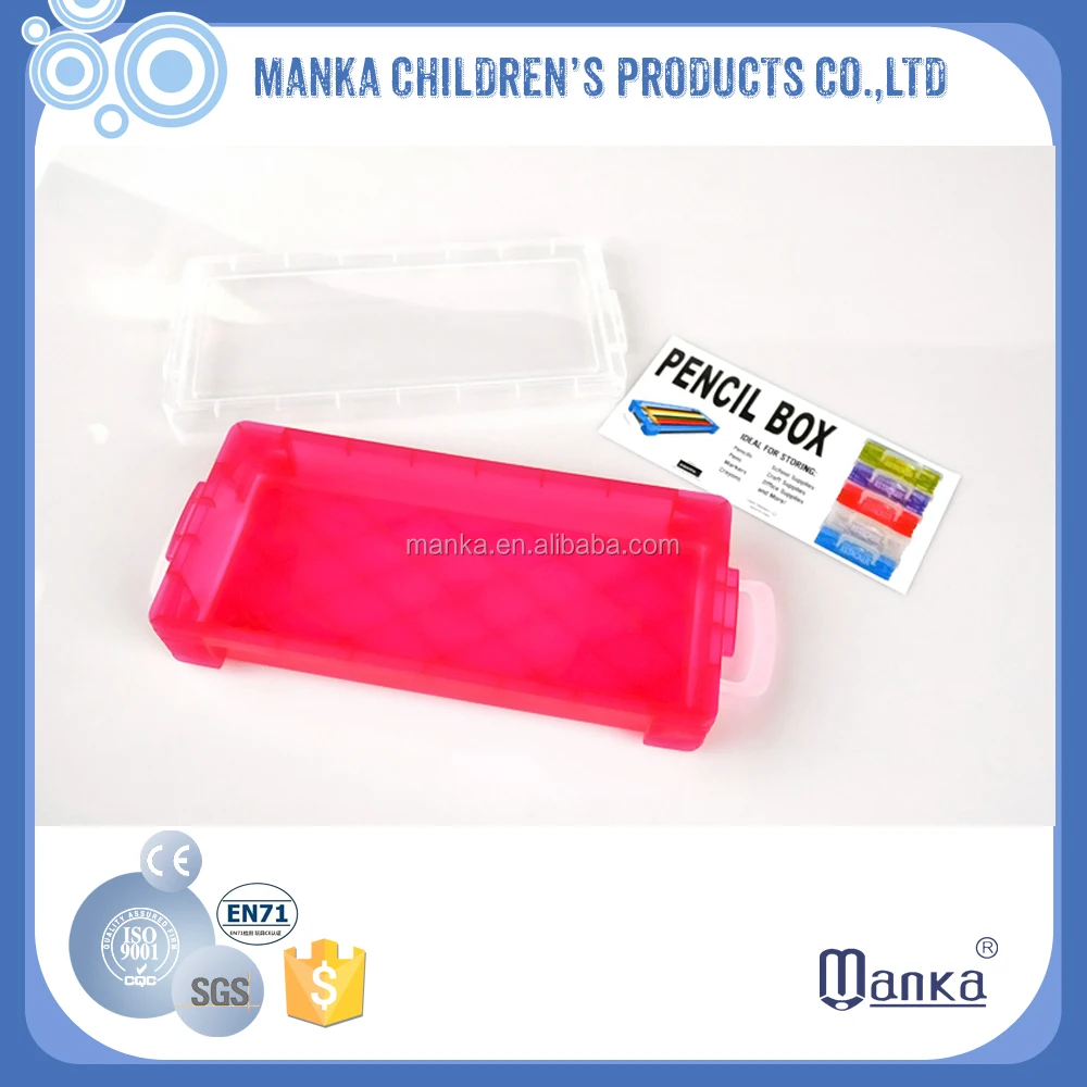 Top Quality transparent plastic office pencil  case