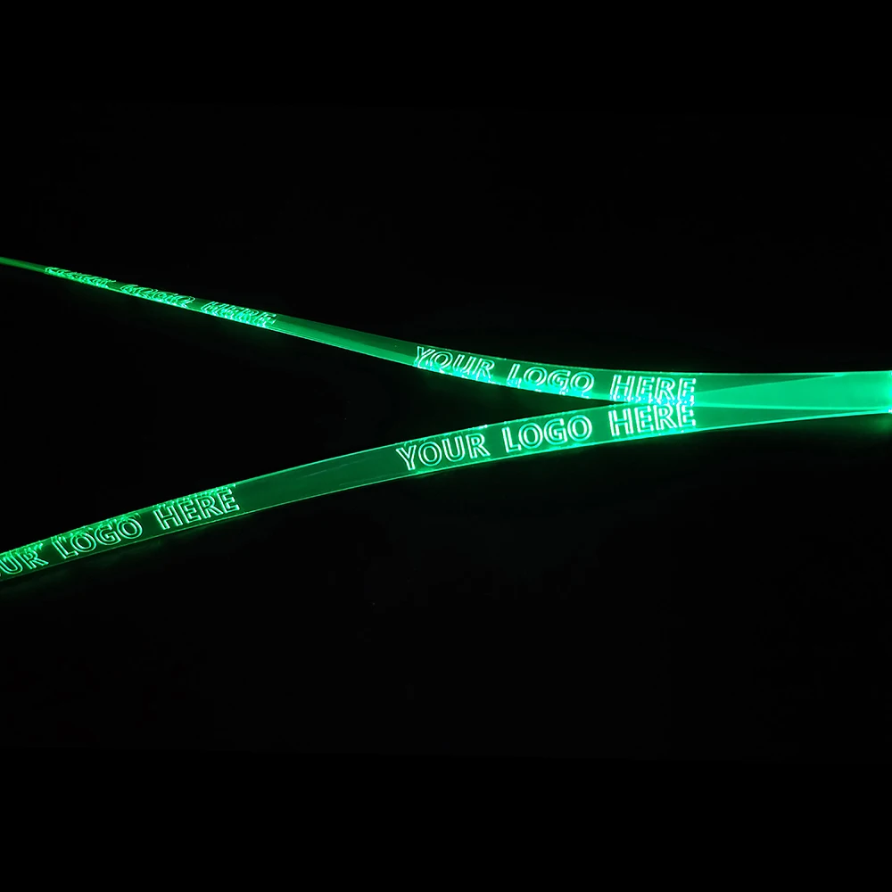 Party Club Sports Events Night Running LED Flashing Neck Strap Band Colorful Card Holder Light Up Lanyard