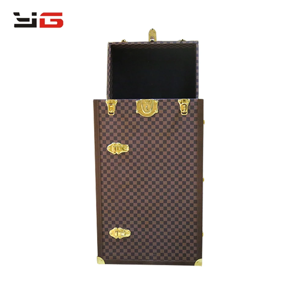 New Design Custom Leather Vintage Trunk Night Stand Suitcase