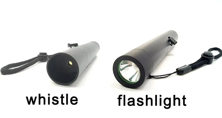 2018 new design rechargeable battery metal electronic whistle with flashlight