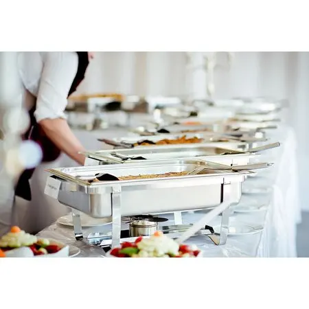 Cheap 8L Roll up  multi function gold plate stainless steel buffet chafing dish