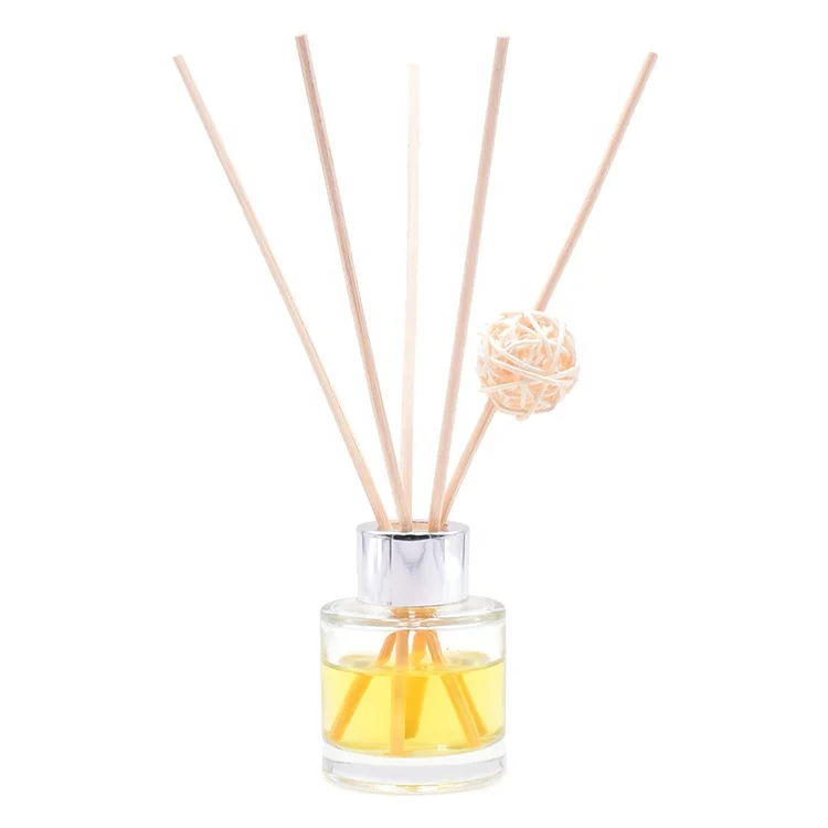 Factory Selling 50ML Clear Empty Round Reed Attar Diffuser Glass Bottle for Home